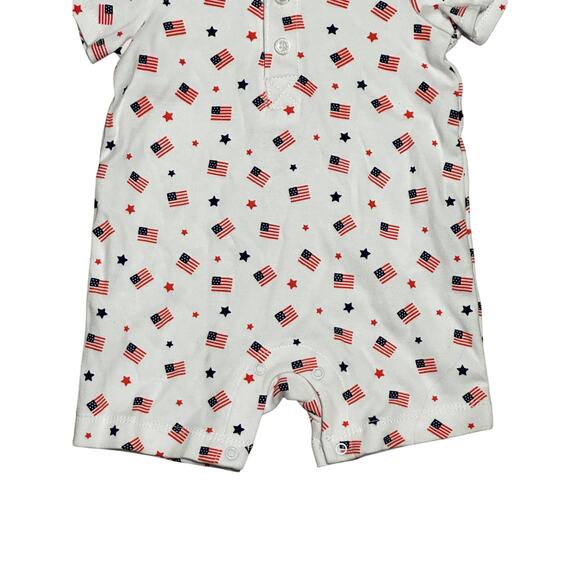 Little Me Star Spangled Spirit One Piece Polo Collar Slip On Multicolor 3 NWOT - Picture 4 of 8